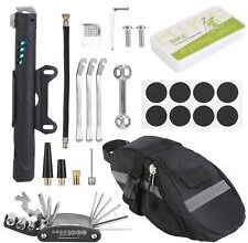Bicycle Repair Bag & Bike Tire Repair Tool Kit Tire Pump w/ 16-In-1 Multi-Tool